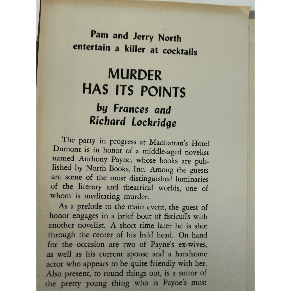 Murder Has Its Points, Lockridge, Mr. & Mrs.‎ North Mystery 1961 Hardcover, BCE